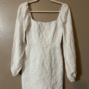 Francesca's Collections White Long Sleeve Dress